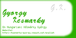 gyorgy kesmarky business card